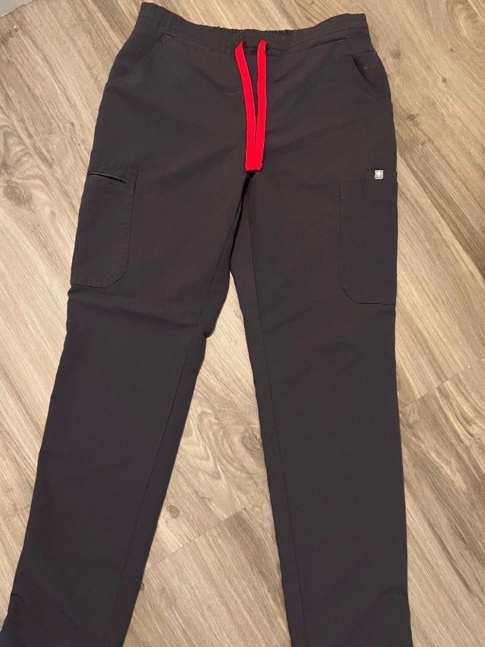 FIGS Yola Skinny Scrub Charcoal Gray